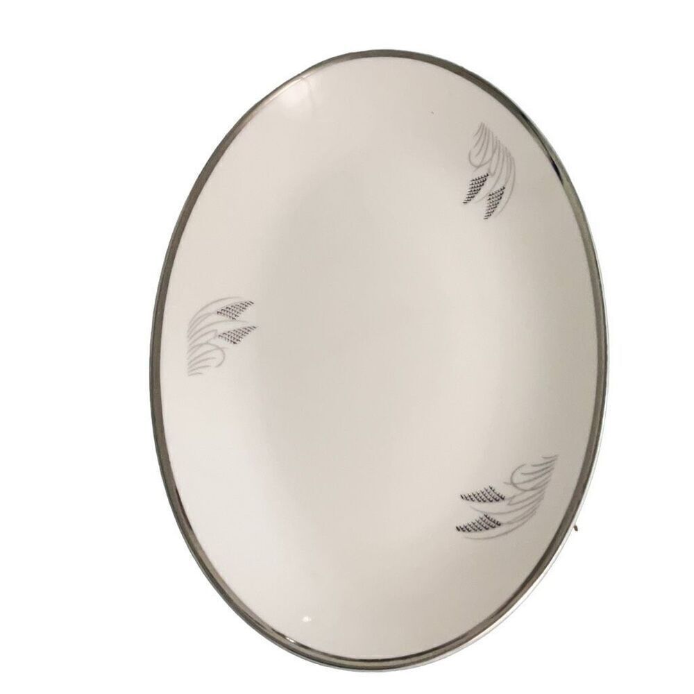 Fukagawa Arita Hand Painted Porcelain China Silver Wheat #706 Small Oval Platter